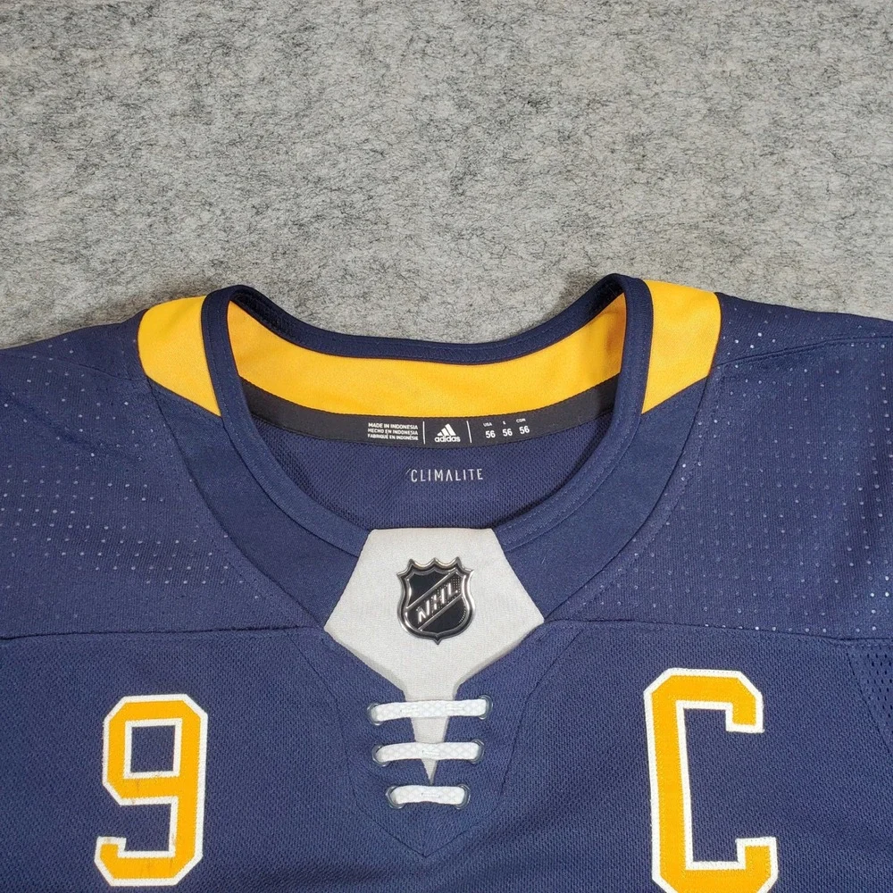Adidas Buffalo Sabres Hockey Jersey Mens 56 Blue Jack Eichel 9 Captain Climalite